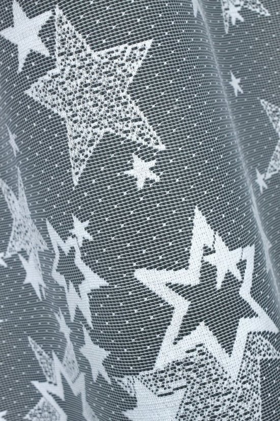 Vánoční záclona Hvězdy - Vyber výšku ↕ (cm): 250, Vyber šití: bez obšití