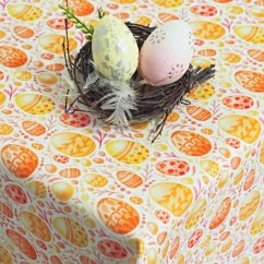 Velikonoční ubrusy - Oranžové kraslice