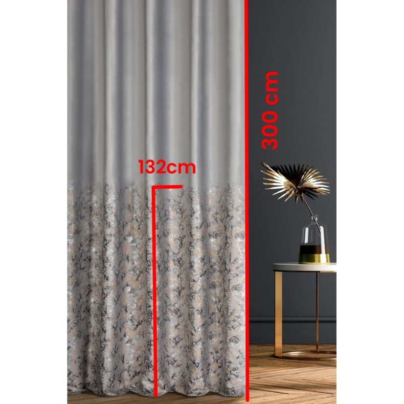 Dekorační látka Valencie – šedá - Vyber šití: bez obšití, Výška látky ↕ (cm): 300