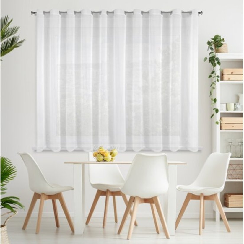 Voálová záclona s kovovými očkami - Vyber rozmer záclony ↕VxŠ ↔ (cm): 160x300