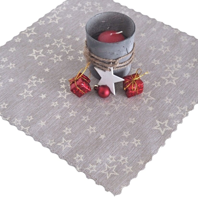 Prostírání a ubrusy Hvězdné přání - Béžovo/zlaté - Vyber rozměr: 30x30