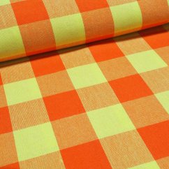 Dekorační látka - Kanafas oranžovo-žlutý - velká kostka