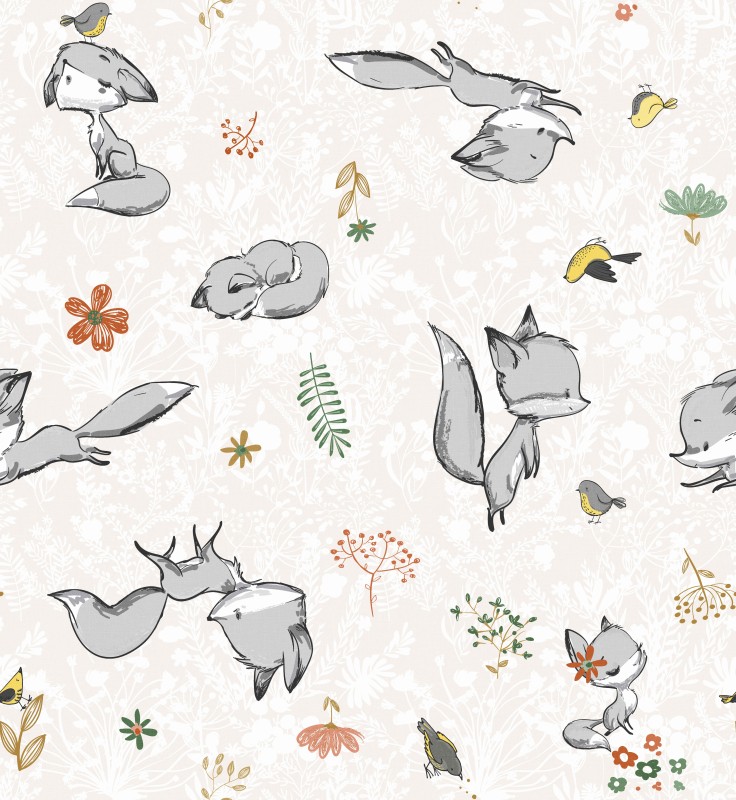 Dekorační látka Blackout - Liška Sisi - Šíře materiálu ↔ (cm): 150, Vyber šití: bez obšití