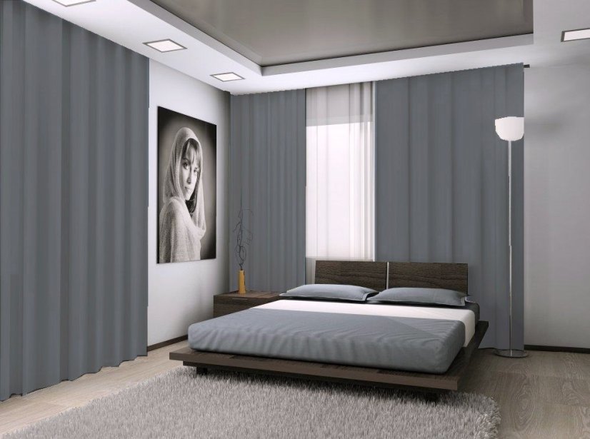 Dekorační látka Blackout tmavě šedý - 280 cm - Šírka materiálu ↔ (cm): 280, Vyber šitie: bez obšití