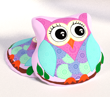 Dětský polštářek Sovička - růžová