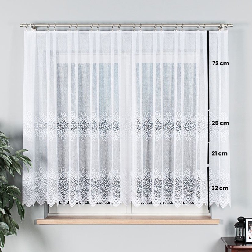 Kusová záclona Julie - Vyber rozměr záclony  ↕VxŠ ↔ (cm): 130x300