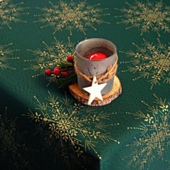 Vánoční ubrusy - Zlatá vločka - zelené