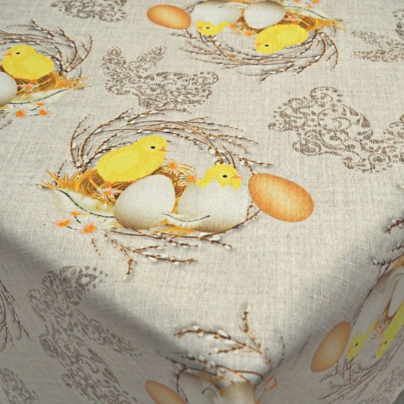 Teflonový velikonoční ubrus Kuřátka - Vyber rozměr: 38x38