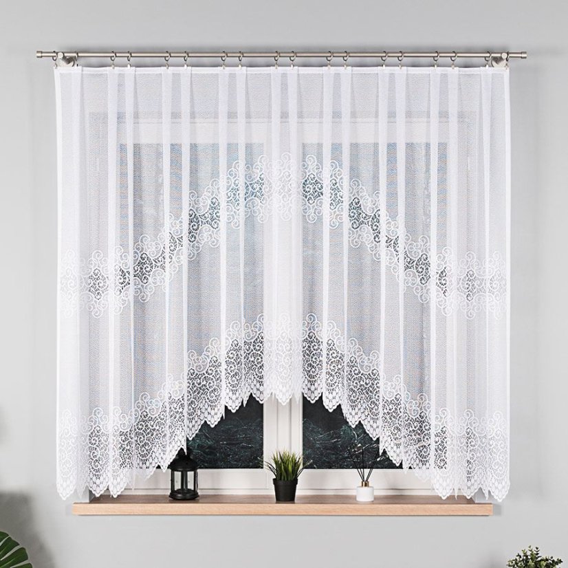 Oblouková záclona Julie - Vrchný okraj: Bez riasiacej pásky, Vyber rozmer záclony ↕VxŠ ↔ (cm): 120x250