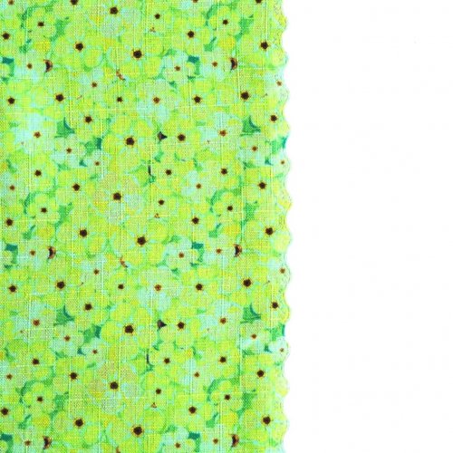 Ubrusová šála v metráži Florea - zelená - Šíře materiálu (cm): 38, Vyberte okraje: pouze střih