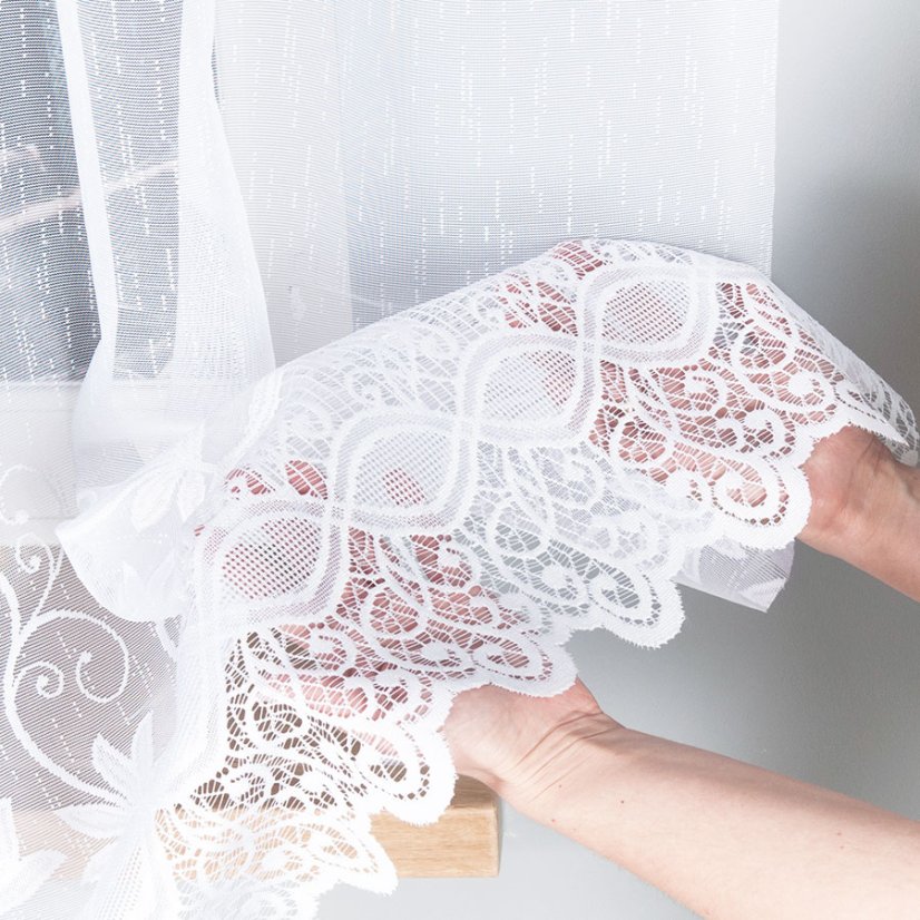 Kusová záclona Jovena - Vrchní okraj: Bez řasící pásky, Vyber rozměr záclony  ↕VxŠ ↔ (cm): 100x250