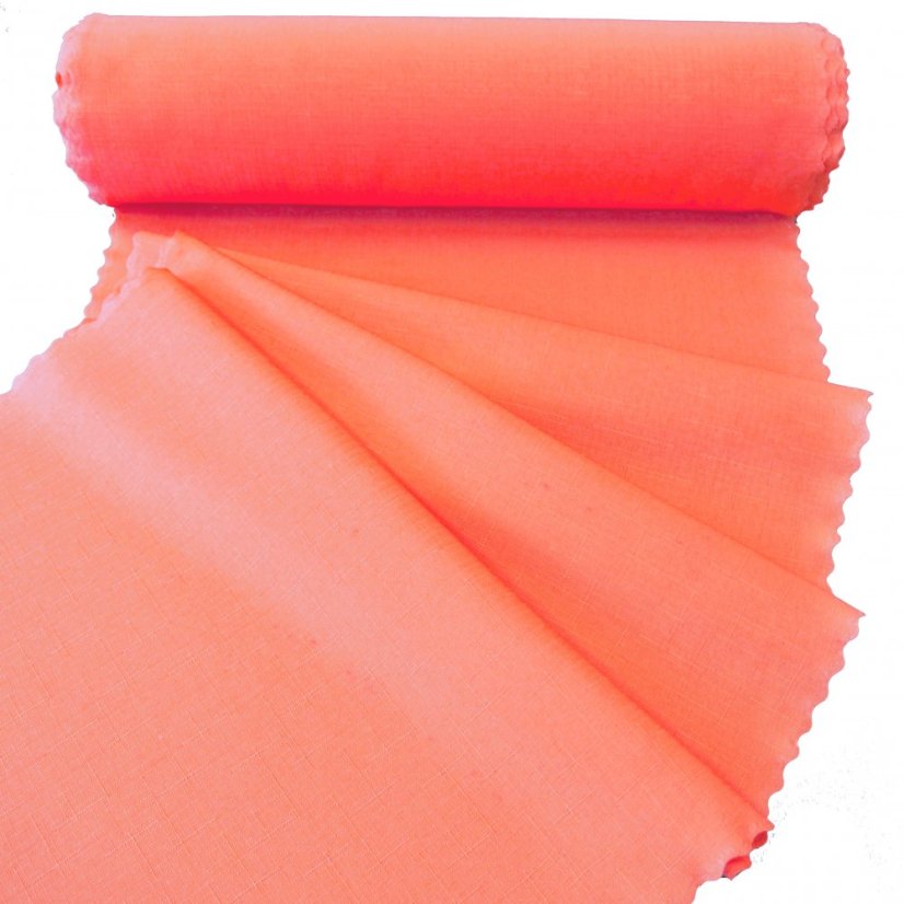 Teflonová šála v metráži - 3027 - lososová - Šíře materiálu ↔ (cm): 38, Vyber okraje: pouze střih