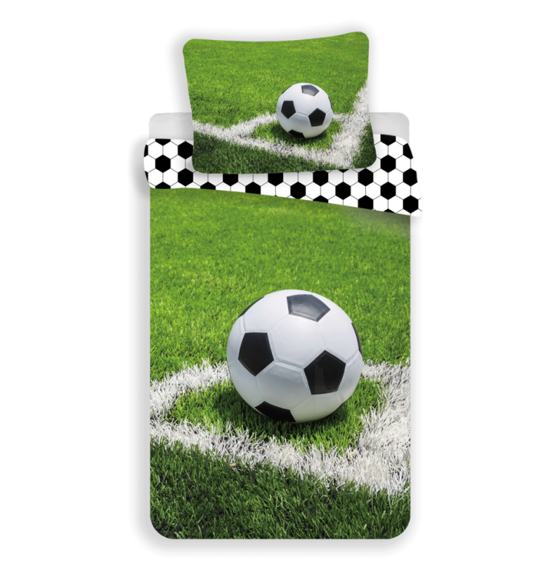 Povlečení hladká bavlna - Fotbal - Rozměr povlečení: 140x200+70x90
