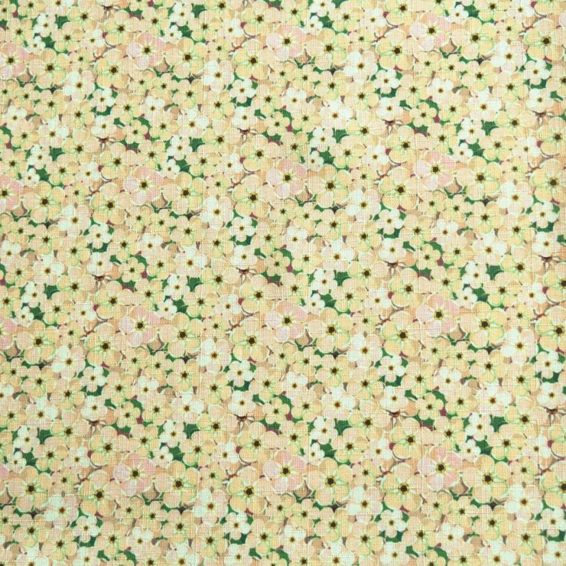 Teflonový ubrus tisk Florea - béžový - Vyber rozměr: 75x75