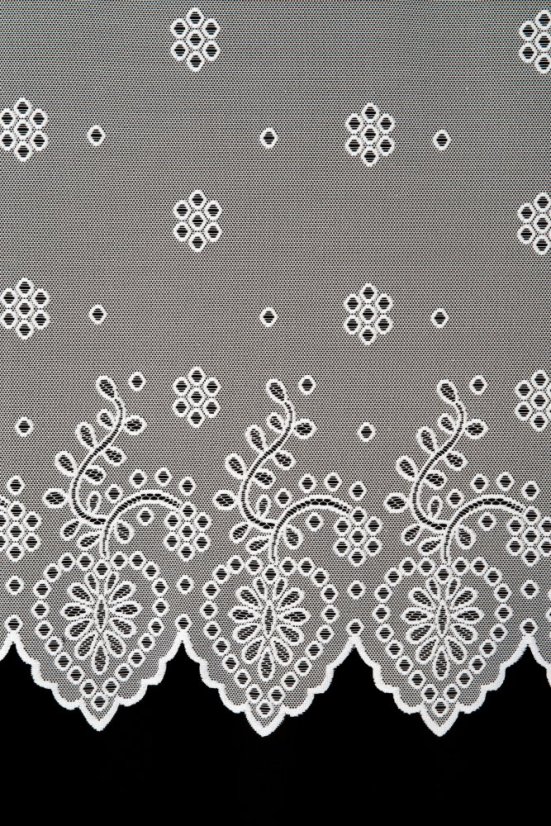 Vitrážová záclona Běla - Vyber výšku ↕ (cm): 50, Vyber šití: bez obšití