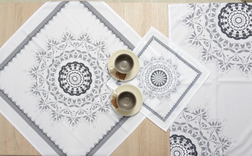 Ubrus Mandala šedá - Vyber rozmer: 35x35