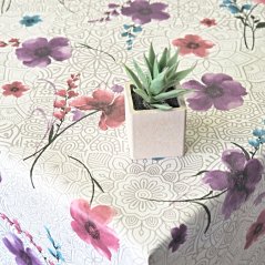 PVC ubrusovina - Květy na mandale