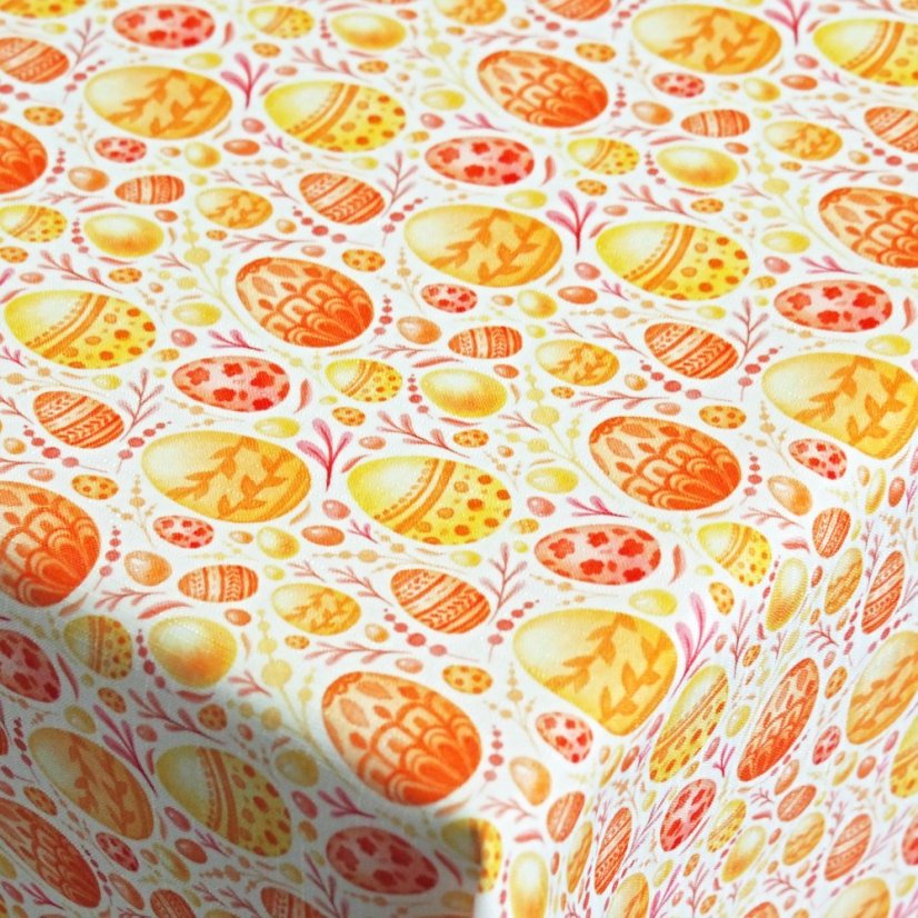 Velikonoční ubrusy - Oranžové kraslice - Vyber rozměr: 30x30
