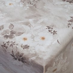 PVC ubrusovina - Květy na mramoru