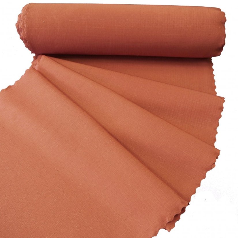 Teflonová šála v metráži - 3095 - světle rezavá - Šíře materiálu ↔ (cm): 38, Vyber okraje: pouze střih