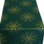 Vánoční běhoun v metráži - Zlatá vločka - zelený - Šíře materiálu ↔ (cm): 38, Vyber okraje: pouze střih
