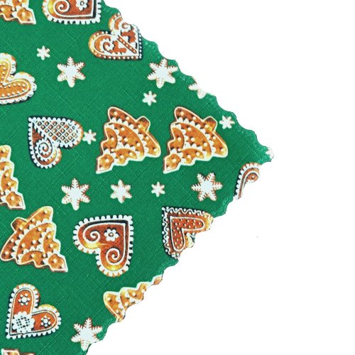 Vianočné obrusy - Medovníky - zelené - Rozměr ubrusu: 30x30