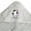 Dětská osuška s kapucí a žínkou Tučňák – šedá