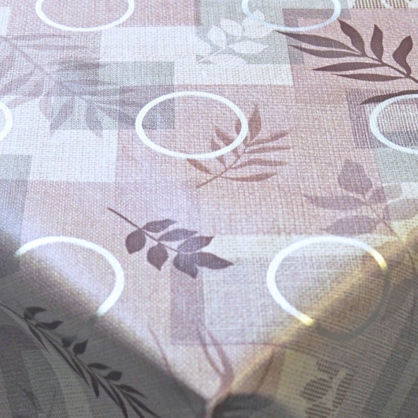 PVC obrusovina - Lístky na káru - fialová