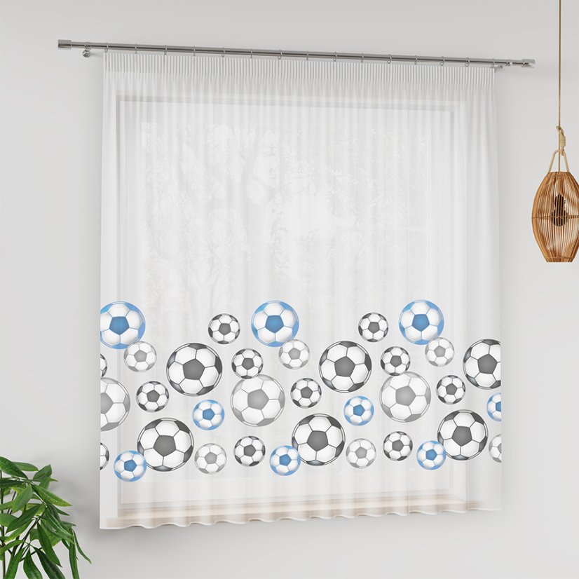 Dětský voál Fotbal - Vyber výšku ↕ (cm): 157, Vyber šití: bez obšití