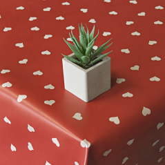 PVC ubrusovina - Srdce - červená