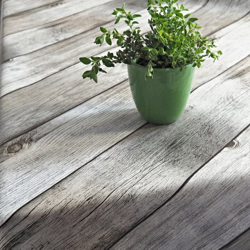 PVC obrusovina - Drevené dosky - šedá