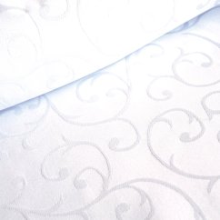 Teflónová žakárová látka na obrusy vzor 931 biela