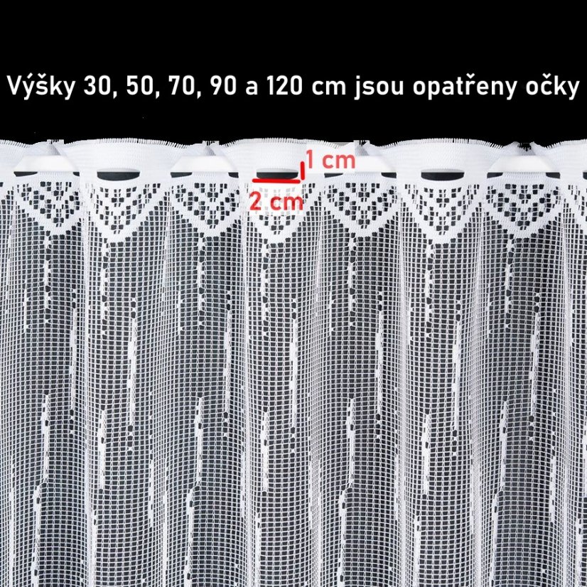 Záclona Amara - Vyber výšku ↕ (cm): 30, Vyber šití: bez obšití