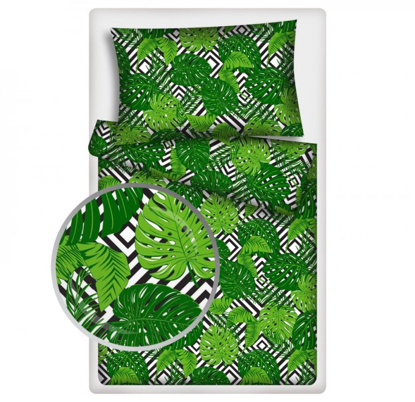 Povlečení hladká bavlna LUX - Listy - Rozměr povlečení: 140x200+70x90