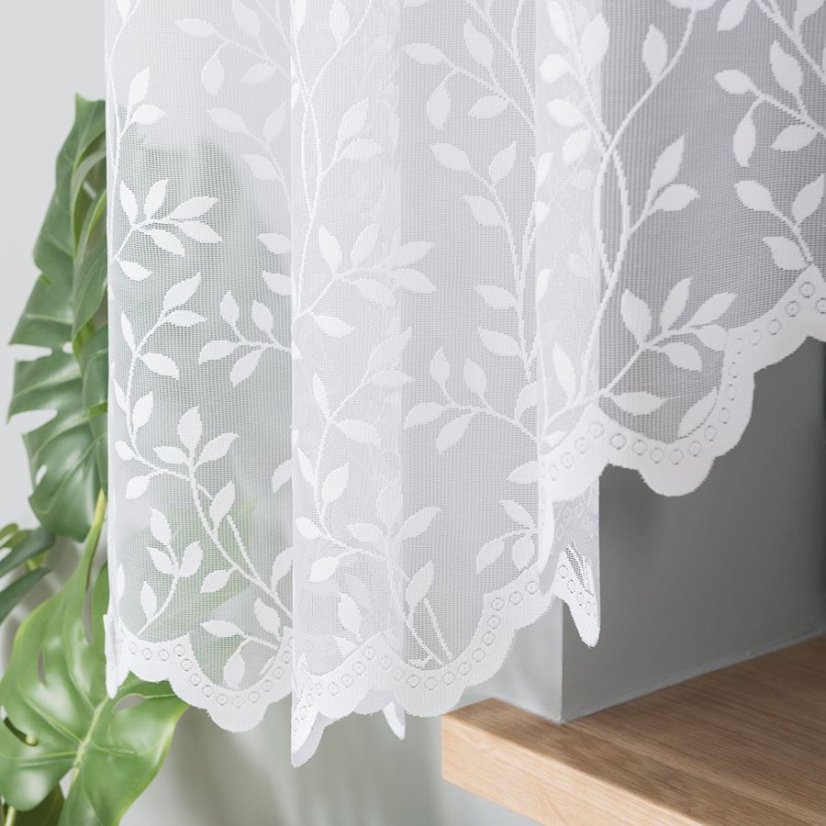 Oblouková záclona Zuzka - Vrchní okraj: Bez řasící pásky, Vyber rozměr záclony  ↕VxŠ ↔ (cm): 126x250