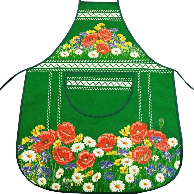 Zástěra vlčí máky - zelená