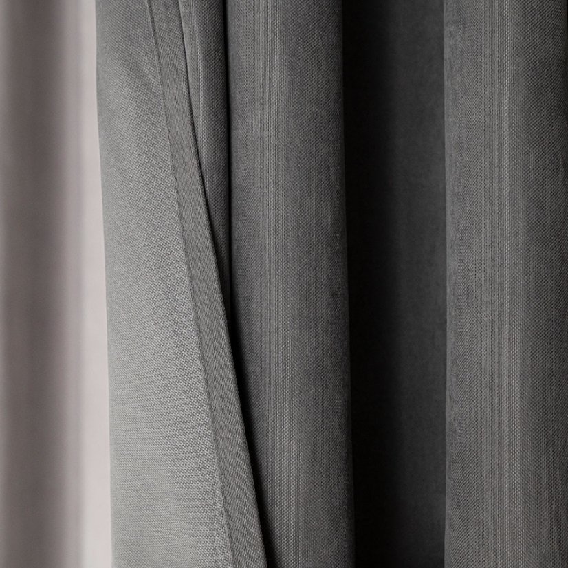 Kusový závěs s kroužky Milas - tm.šedý - Vyber rozměr závěsu ↕VxŠ ↔ (cm): 250 x 140 cm