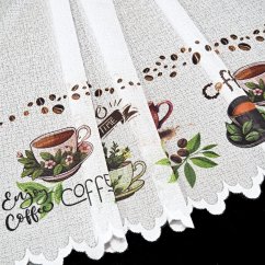 Vitrážová záclona Kávička