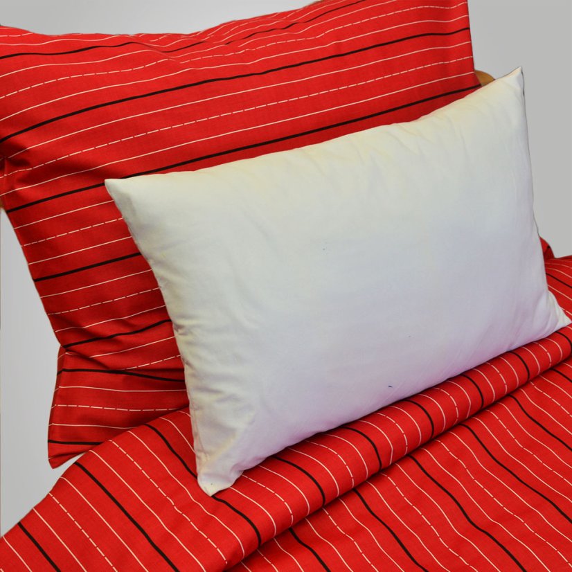 Povlečení bavlněný satén - Contur red - Rozměr povlečení: 140x200+70x90