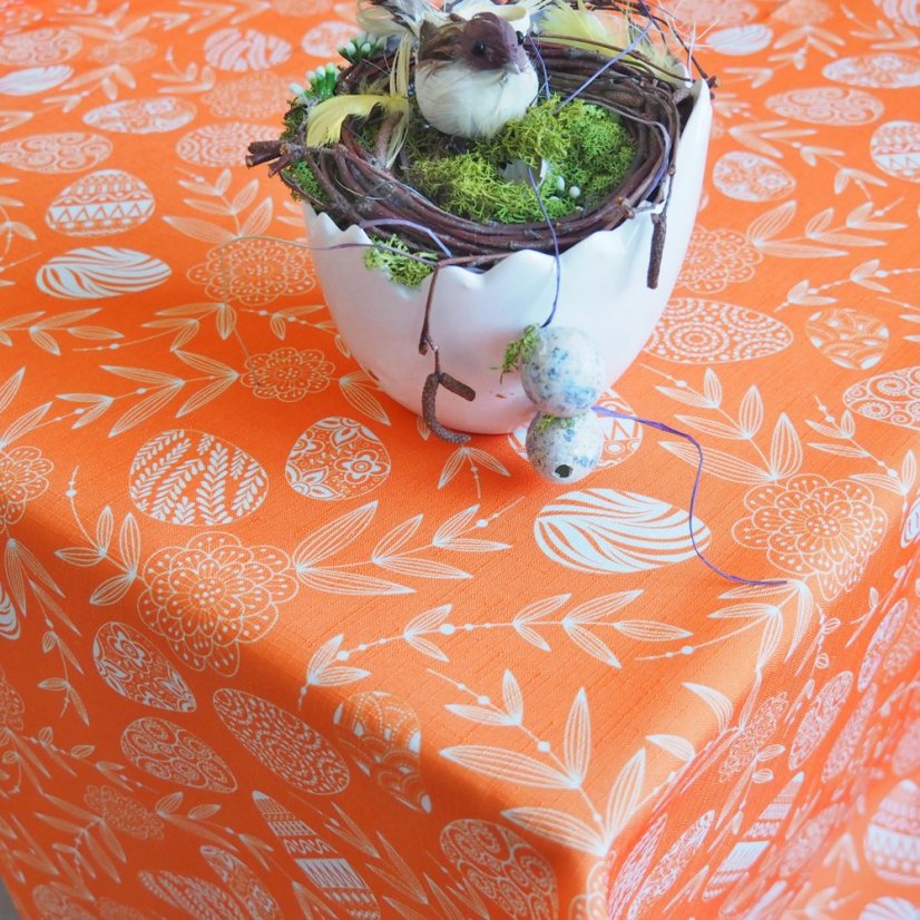 Teflonový velikonoční ubrus  Vejce - oranžové - Vyber rozměr: 38x38