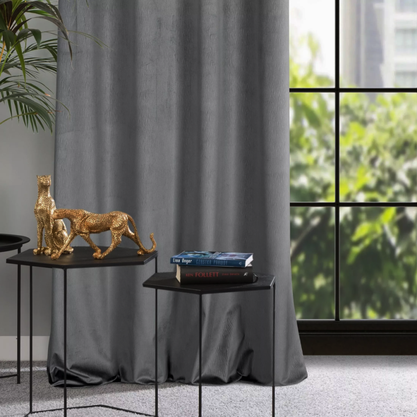 Kusový závěs s očky Velvet - tm. šedý - Vyber rozměr závěsu ↕VxŠ ↔ (cm): 250 x 140 cm