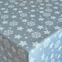 Vánoční ubrusy Hvězdičky a vločky – šedé