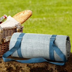 Pikniková deka – Šedomodrá