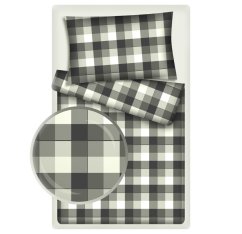 Povlečení hladká bavlna LUX - Šedé kostky