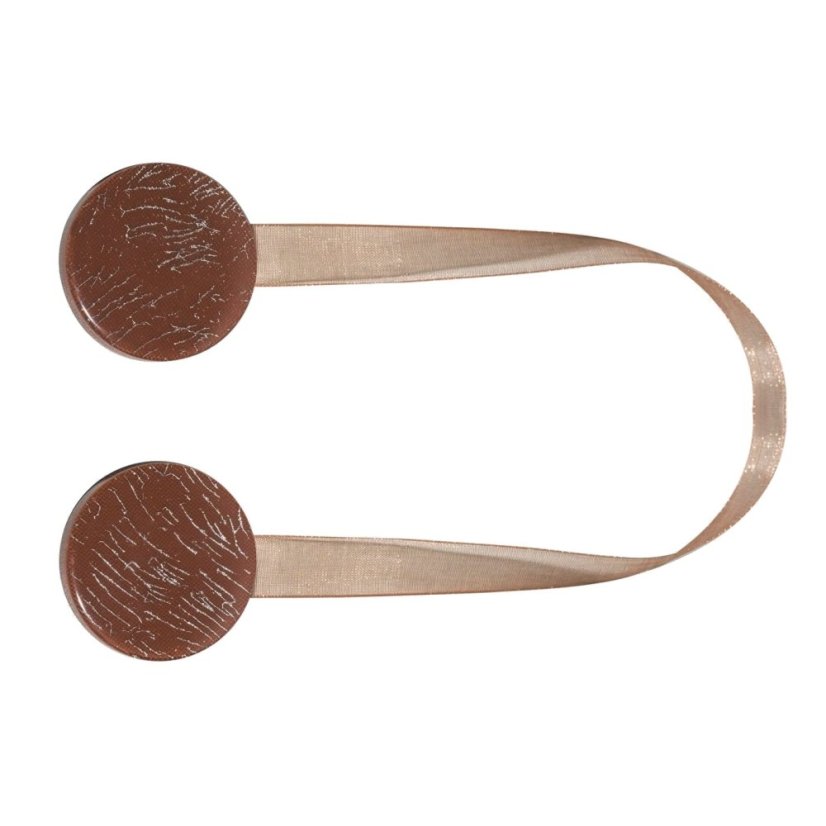 Magnetická spona na závěsy Zebra - hnědá