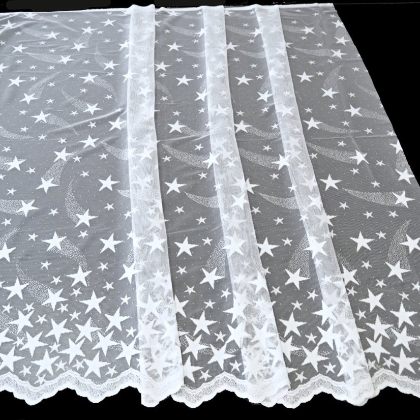 Záclona Vánoční kometa - Vyber výšku ↕ (cm): 160, Vyber šití: bez obšití