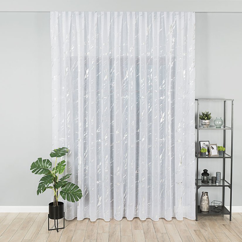 Kusová záclona Marla s olovkom - strieborná - Vyber rozmer záclony ↕VxŠ ↔ (cm): 250x200