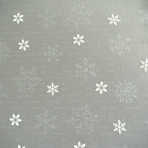 Vianočná látka na obrusy - Snehová vločka - šedá - Šíře materiálu (cm): 160