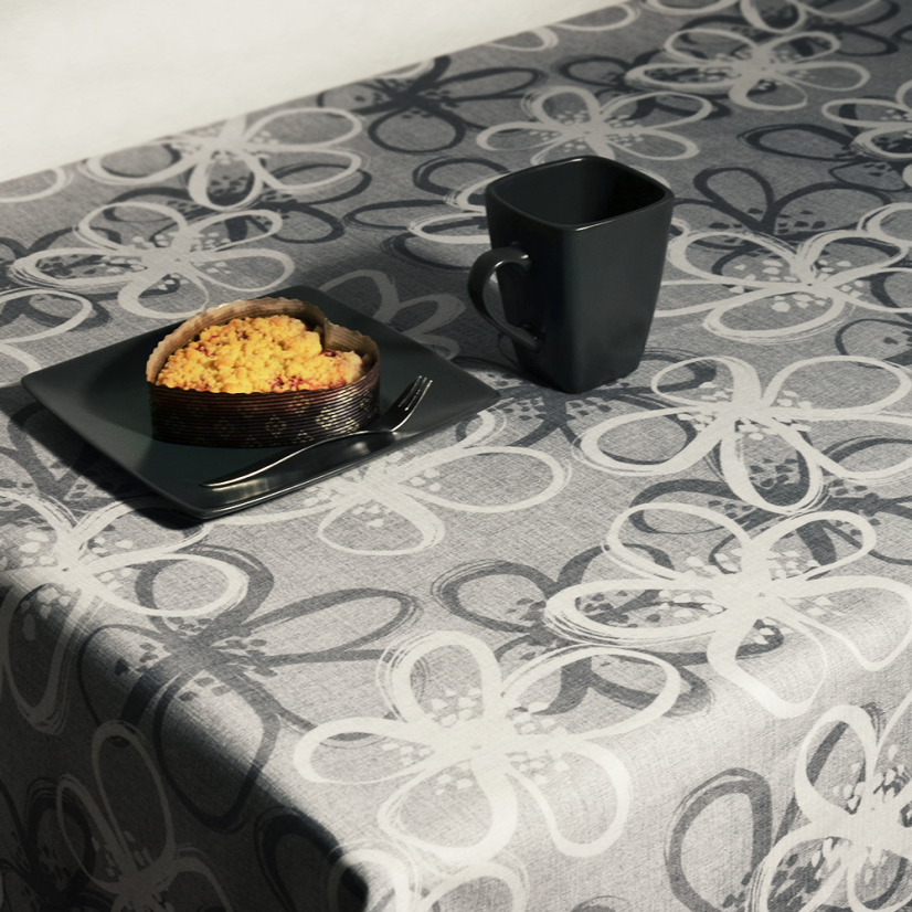 Teflonový ubrus tisk Loren šedá - Vyber rozměr: 50x100