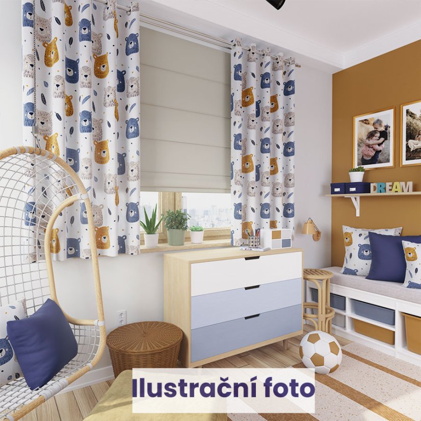 Dekorační látka Medvídci s pírky - Šíře materiálu ↔ (cm): 150, Vyber šití: bez obšití